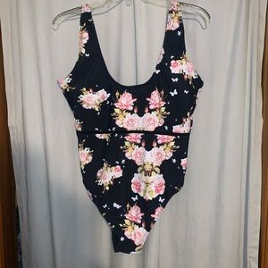 Floral one piece suit